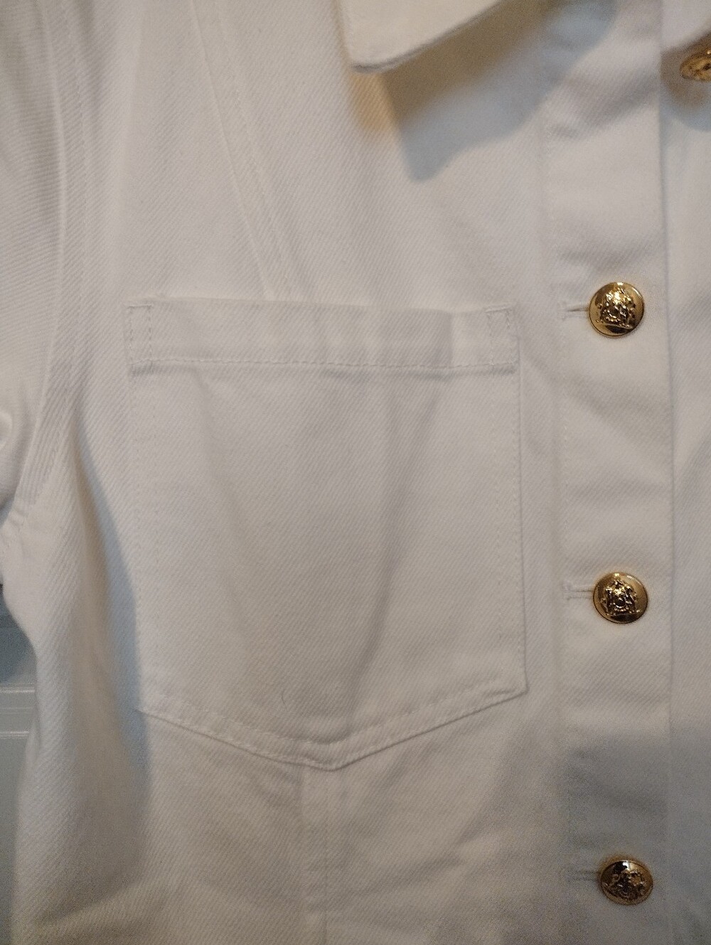 English Factory White Classic Denim Mini Dress Size Medium - Picture 6 of 7